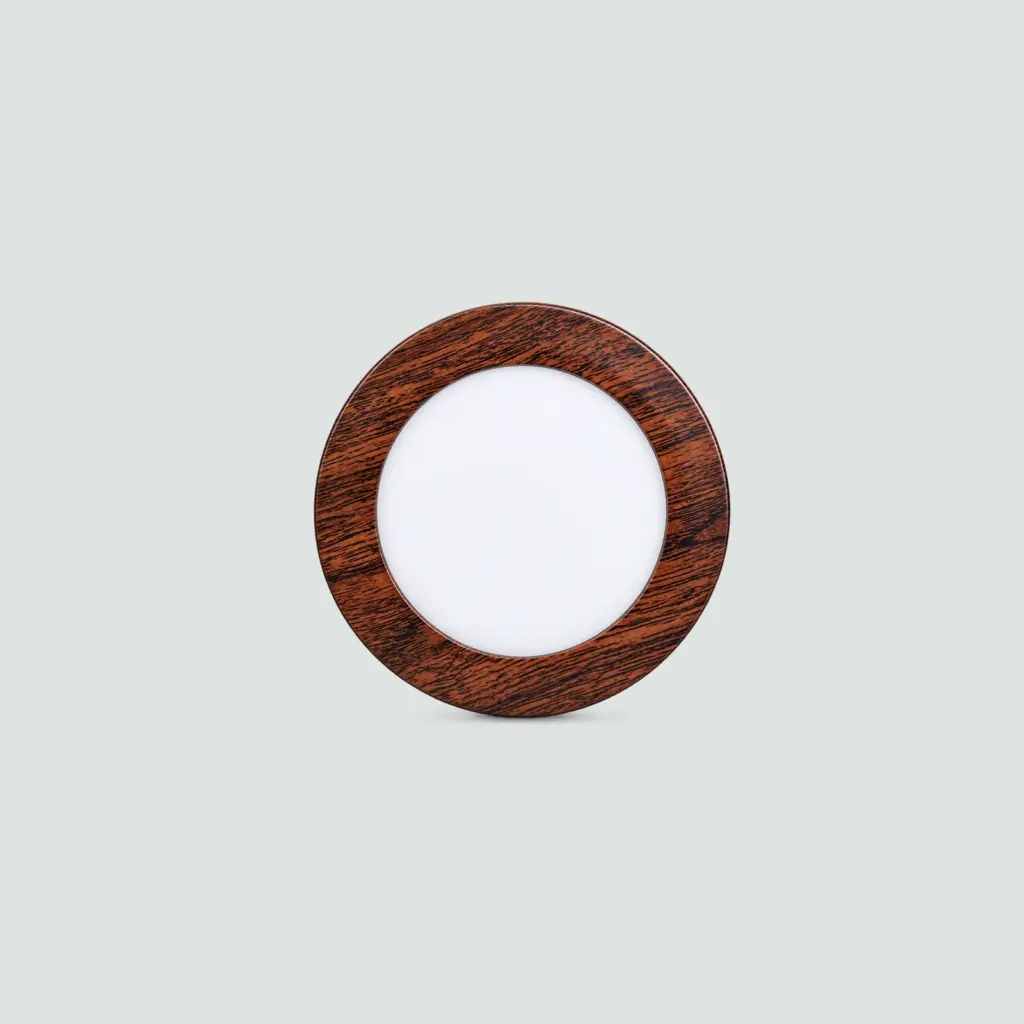 Panel LED Redondo Sobrepuesto Maderado