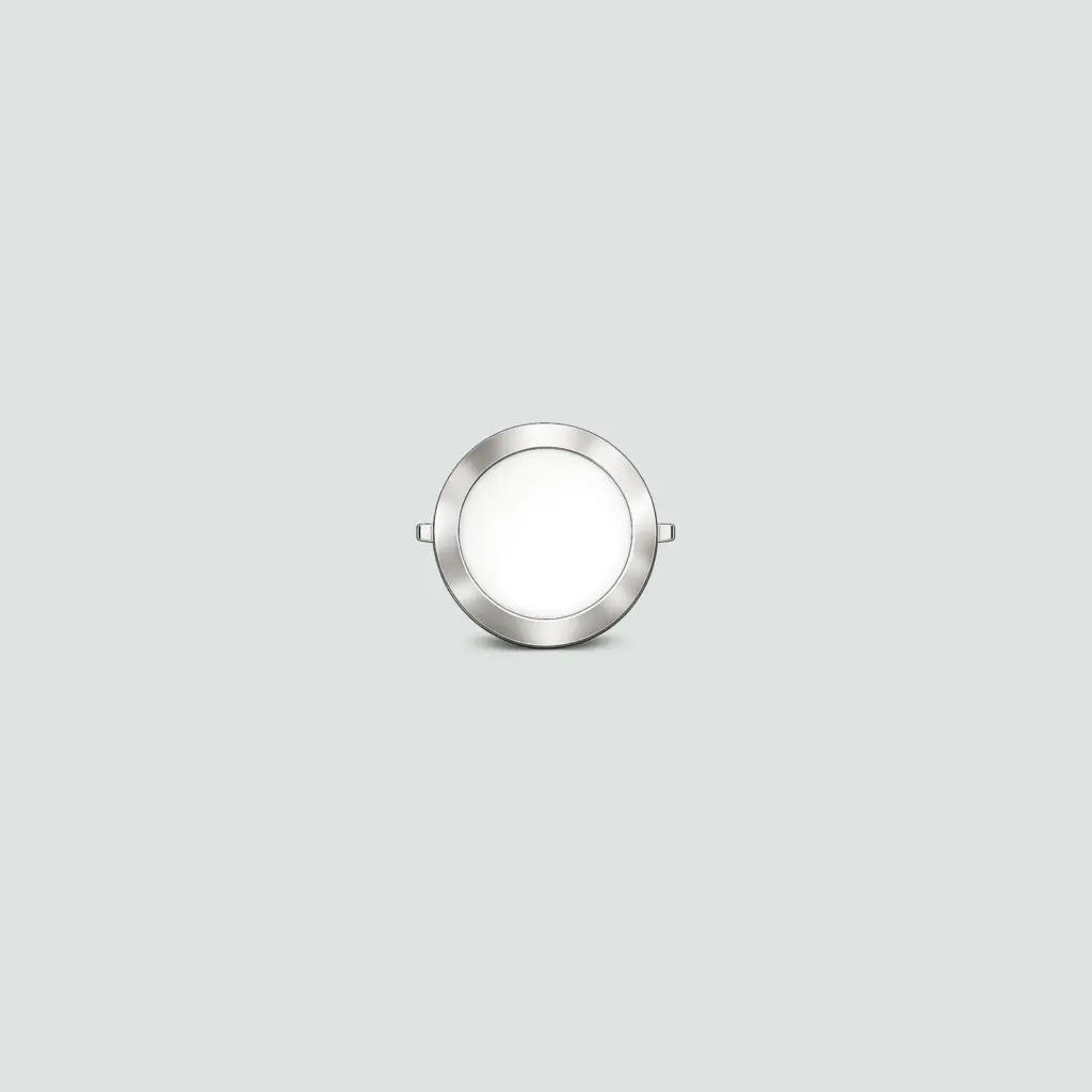 Panel LED Redondo Empotrable Filo Niquelado