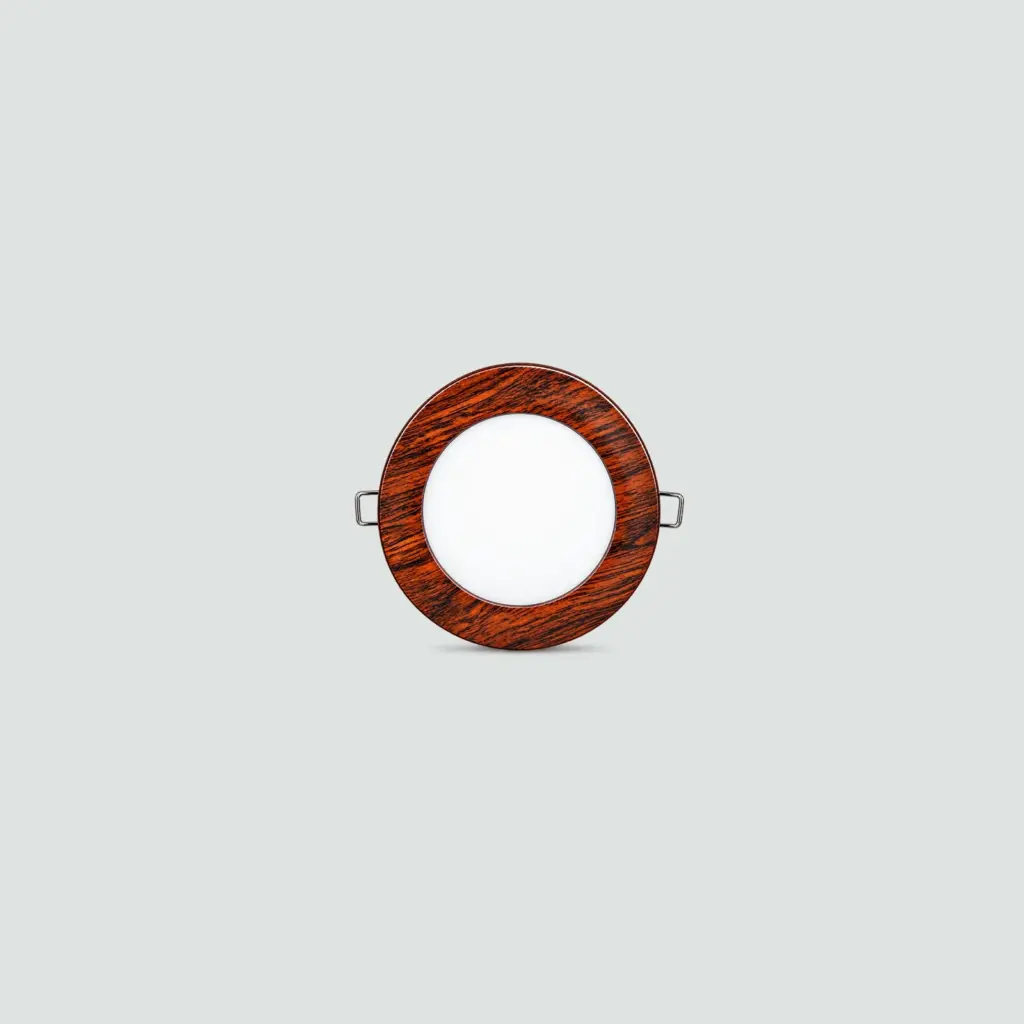 Panel LED Redondo Empotrable Maderado