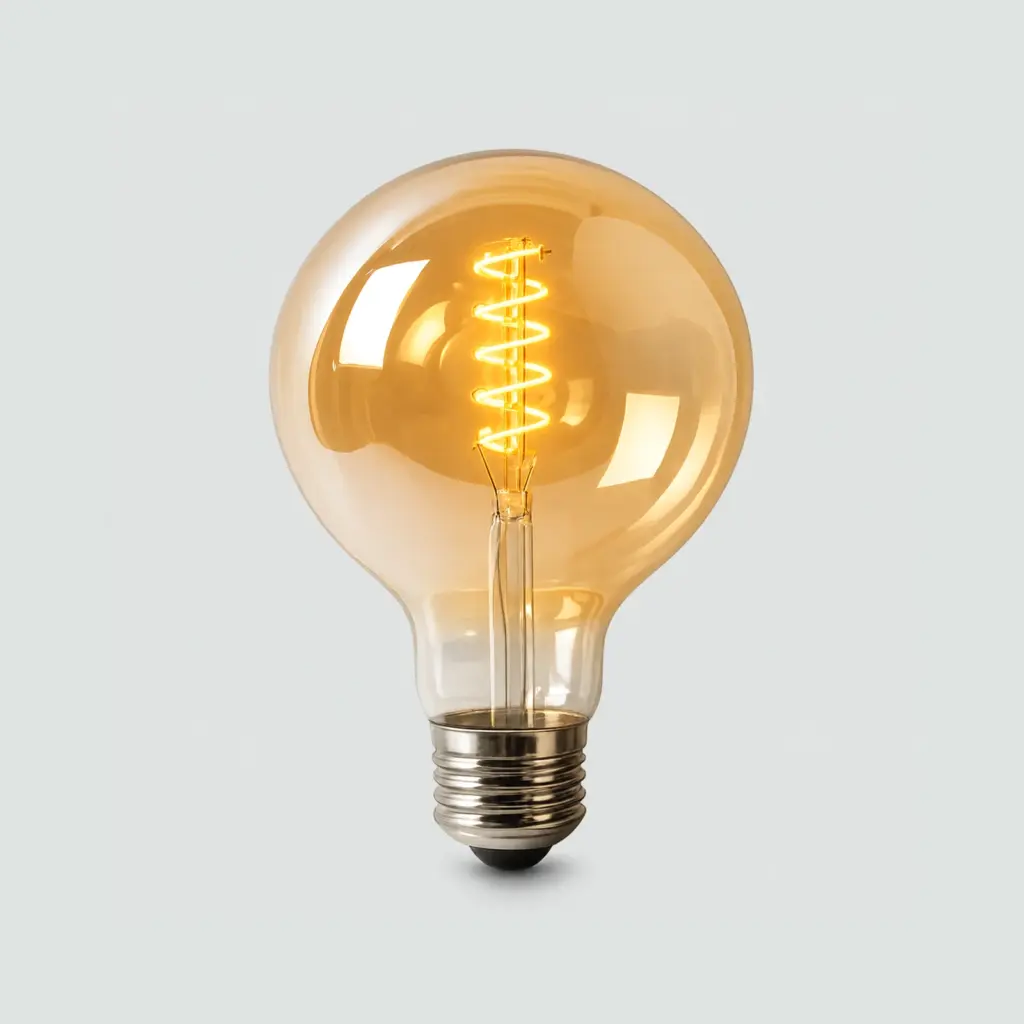 Foco LED Globo Espiral Ámbar E27 G125