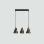 Lámpara Triple Colgante Cono Negro Atigrado 02.010.0117