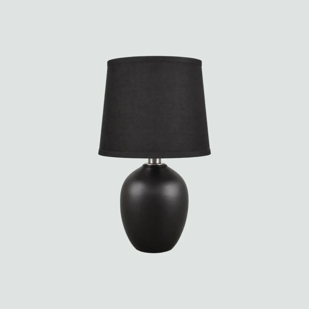 Lámpara De Mesa Cerámica Esfera Negra E14