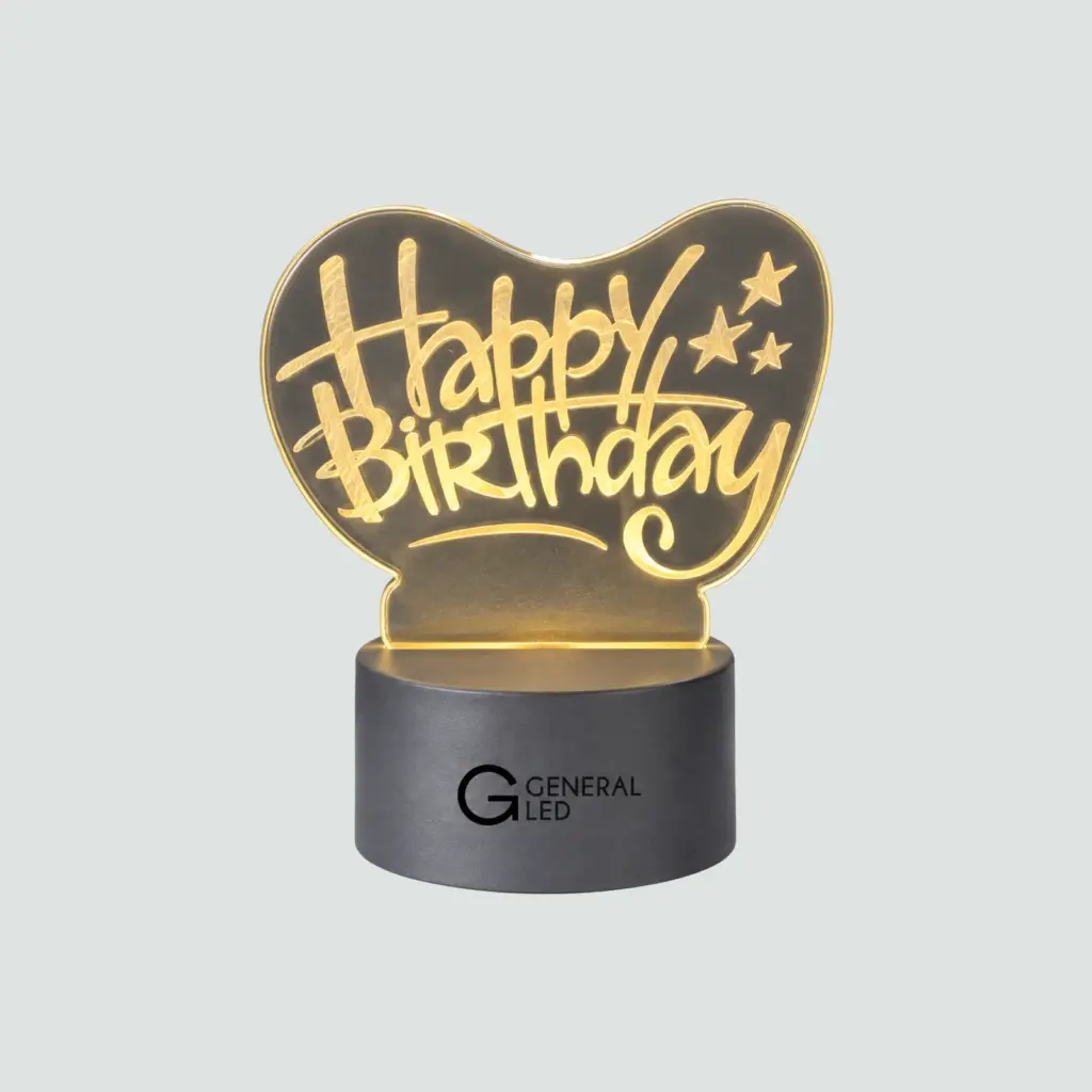 Lámpara Acrílica Happy Birthday