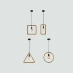 Conjunto De Lámparas Colgantes Rústicas Geométricas padre variable