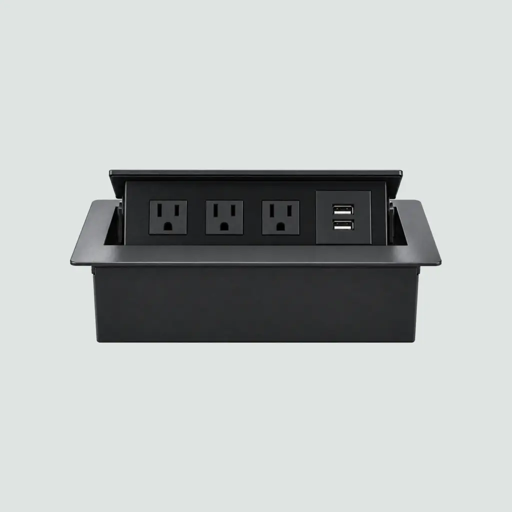Tomacorriente De Mesa Con 2 USB Gris
