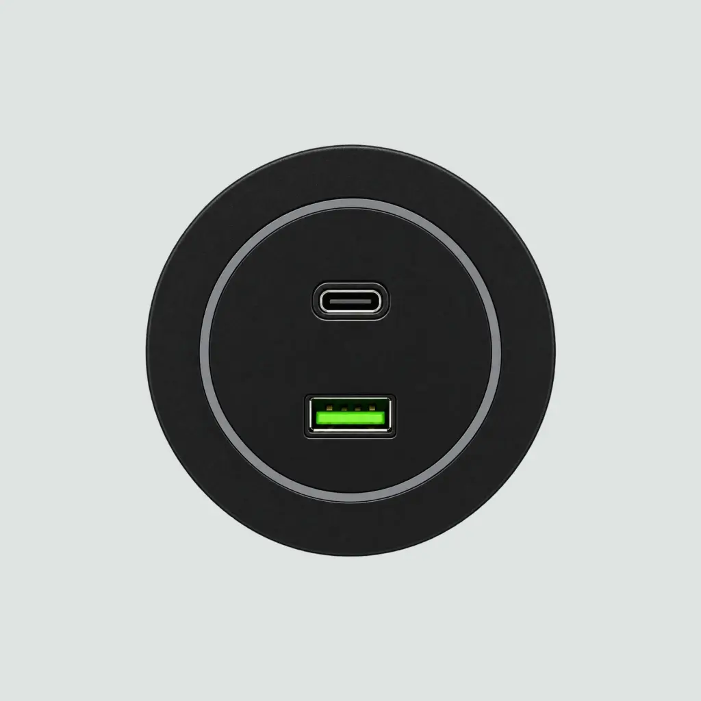 Adaptador Negro Usb+c Para Riel Socket