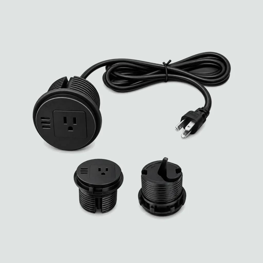 Tomacorriente Polarizado Empotrable De Mesa Con 2 USB