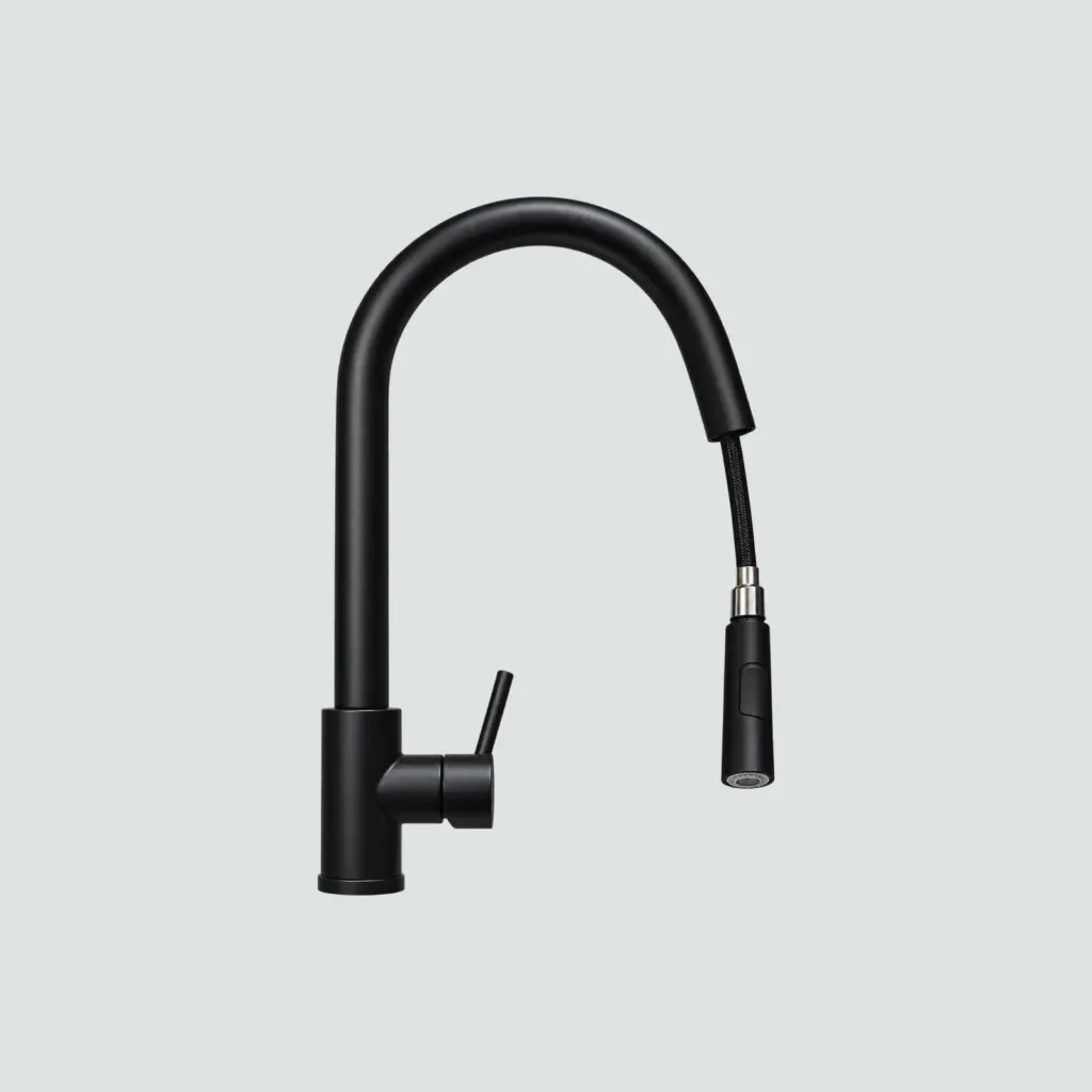 Llave Cocina Curvo Expandible Negro