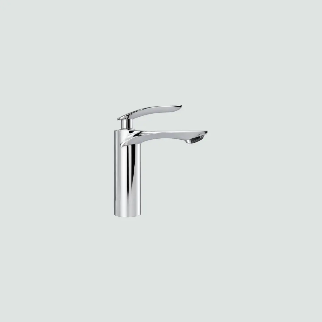 Llave De Lavabo Redonda Baja Cromado