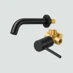 Llave Lavabo Moderno De Pared Negro 02.031.0075